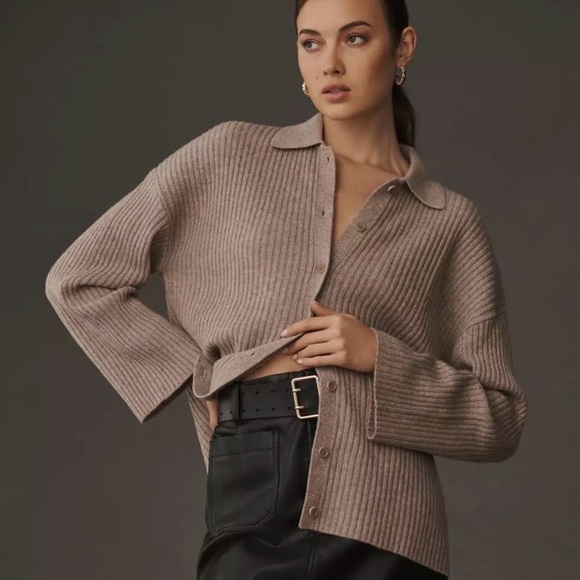 Fantino Cashmere Collared Cardigan, Oatmeal - Picture 7 of 7